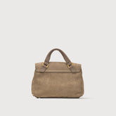 BABY POSTINA® MESSENGER BAG IN NUBUCK LEATHER GREY VOLTOLINA | Zanellato