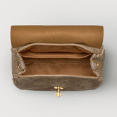 BABY POSTINA® MESSENGER BAG IN NUBUCK LEATHER GREY VOLTOLINA | Zanellato