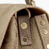 BABY POSTINA® MESSENGER BAG IN NUBUCK LEATHER GREY VOLTOLINA | Zanellato
