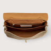 MEDIUM POSTINA® MESSENGER BAG IN NUBUCK LEATHER GREY VOLTOLINA | Zanellato