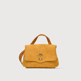 BABY POSTINA® MESSENGER BAG IN NUBUCK LEATHER BROWN BRANDY - Shoulder Bags | Zanellato