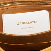MEDIUM POSTINA® MESSENGER BAG IN NUBUCK LEATHER BROWN BRANDY | Zanellato