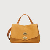 BORSA POSTINA® SMALL IN PELLE NABUK BROWN BRANDY - brown brandy | Zanellato