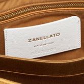 SMALL POSTINA® MESSENGER BAG IN NUBUCK LEATHER BROWN BRANDY | Zanellato