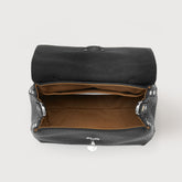 BABY POSTINA® MESSENGER BAG IN TUMBLED LEATHER BLACK NERO | Zanellato