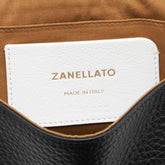 BABY POSTINA® MESSENGER BAG IN TUMBLED LEATHER BLACK NERO | Zanellato