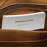 SMALL POSTINA® MESSENGER BAG IN TUMBLED LEATHER BLACK NERO | Zanellato