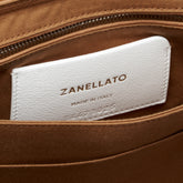 POSTINA® SMALL BAG IN HAMMERED LEATHER BROWN AMARETTO | Zanellato
