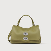 SMALL POSTINA® BAG IN HAMMERED LEATHER GREEN CANALETTO - TEST ALLOWED DISCOUNT | Zanellato