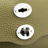 SMALL POSTINA® BAG IN HAMMERED LEATHER GREEN CANALETTO - Green Canaletto | Zanellato