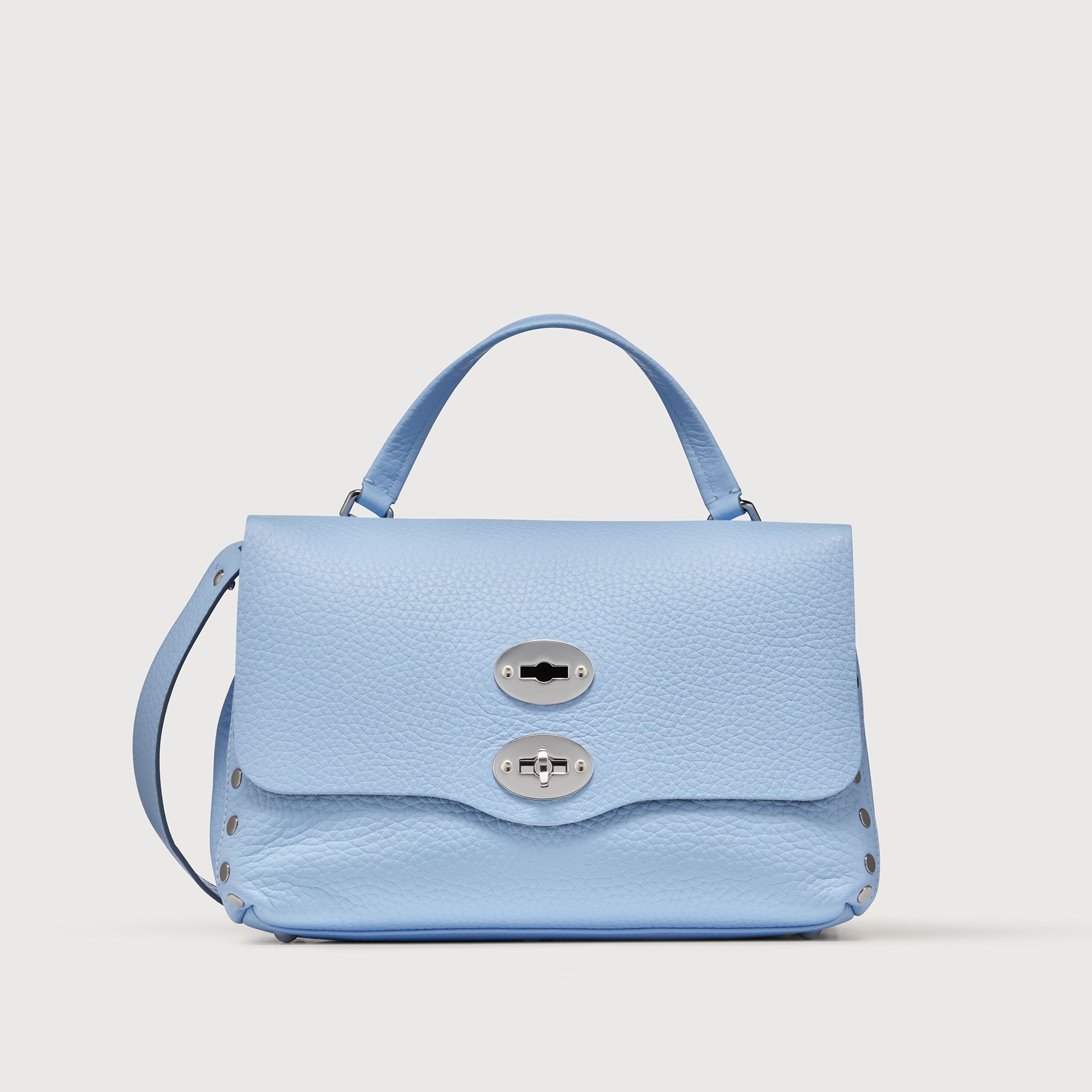 POSTINA® SMALL BAG IN HAMMERED LEATHER BLUE SALENTO | Zanellato