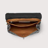 SMALL POSTINA® BAG IN PLEATED LEATHER BLACK LAZZARONE - Black Lazzarone | Zanellato