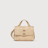 BABY POSTINA® BAG IN PLEATED LEATHER BEIGE LIO GRANDE - Fall Winter Bags | Zanellato