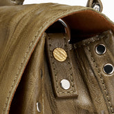 BORSA POSTINA® BABY IN PELLE PLISSETTATA GREEN CACCIATORE - Green Cacciatore | Zanellato