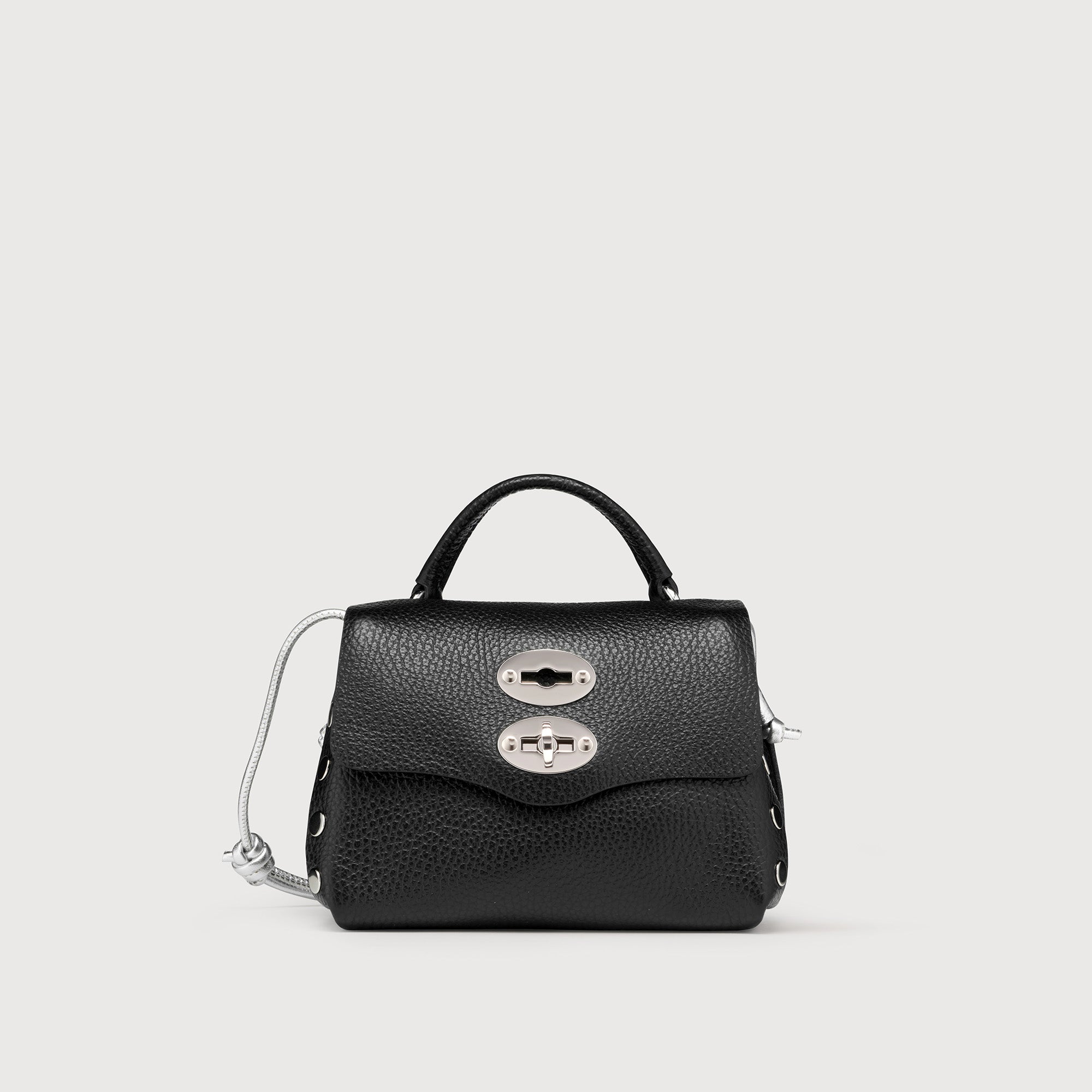 POSTINA® SUPER BABY BAG IN HAMMERED LEATHER BLACK BLACK | Zanellato POSTINA® SUPER BABY BAG IN HAMMERED LEATHER BLACK BLACK | Zanellato