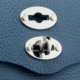 BORSA POSTINA® SUPER BABY IN PELLE MARTELLATA BLUE GINSONE - Blue Ginsone | Zanellato