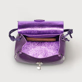 POSTINA® SUPER BABY BAG IN HAMMERED VIOLET AMETHYST LEATHER | Zanellato