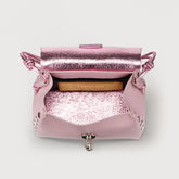 POSTINA® SUPER BABY BAG IN IMPERIAL PINK HAMMERED LEATHER | Zanellato