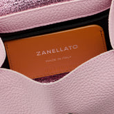 POSTINA® SUPER BABY BAG IN IMPERIAL PINK HAMMERED LEATHER | Zanellato