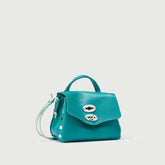 POSTINA® SBABY IN GREEN PESTO GENOVESE LAMINATED LEATHER | Zanellato