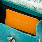 POSTINA® SBABY IN GREEN PESTO GENOVESE LAMINATED LEATHER | Zanellato