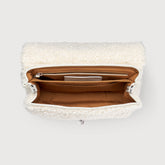 SMALL POSTINA® MESSENGER BAG IN TEDDY FUR WHITE MERINOS | Zanellato