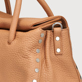 SMALL DOTTA® BAG IN TUMBLED LEATHER BROWN AMARETTO | Zanellato