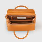 SMALL DOTTA® BAG IN HAMMERED LEATHER ORANGE DEL DOGE - Orange Del Doge | Zanellato