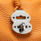 SMALL DOTTA® BAG IN HAMMERED LEATHER ORANGE DEL DOGE - Orange Del Doge | Zanellato