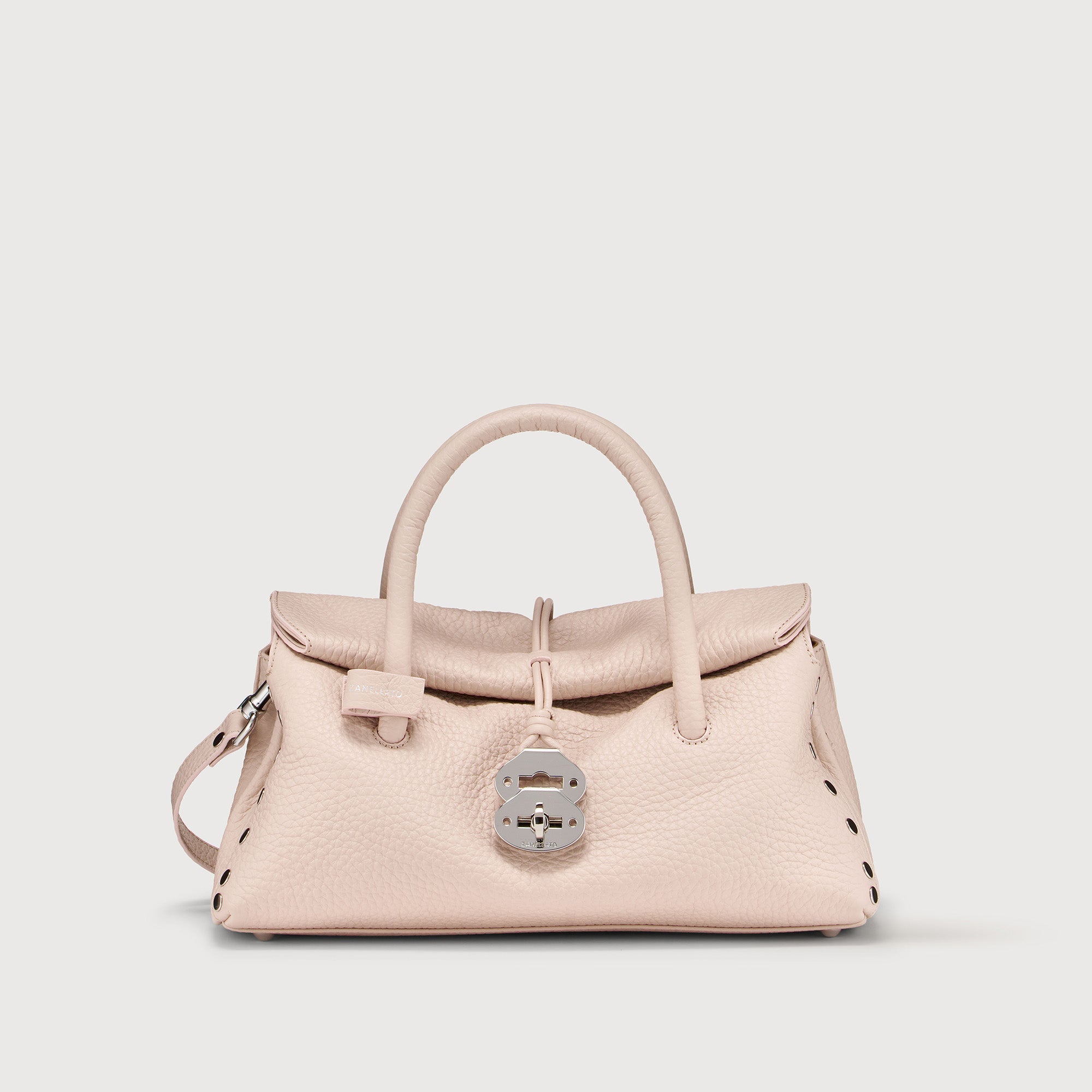 DOTTA® SMALL BAG IN TUMBLED LEATHER BLACK NERO | Zanellato