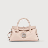 DOTTA® SMALL BAG IN HAMMERED LEATHER PINK CALLAS - Hammered Leather Bags | Zanellato