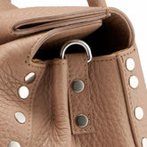 DOTTA® SMALL BAG IN HAMMERED LEATHER BROWN RIBOLLA | Zanellato