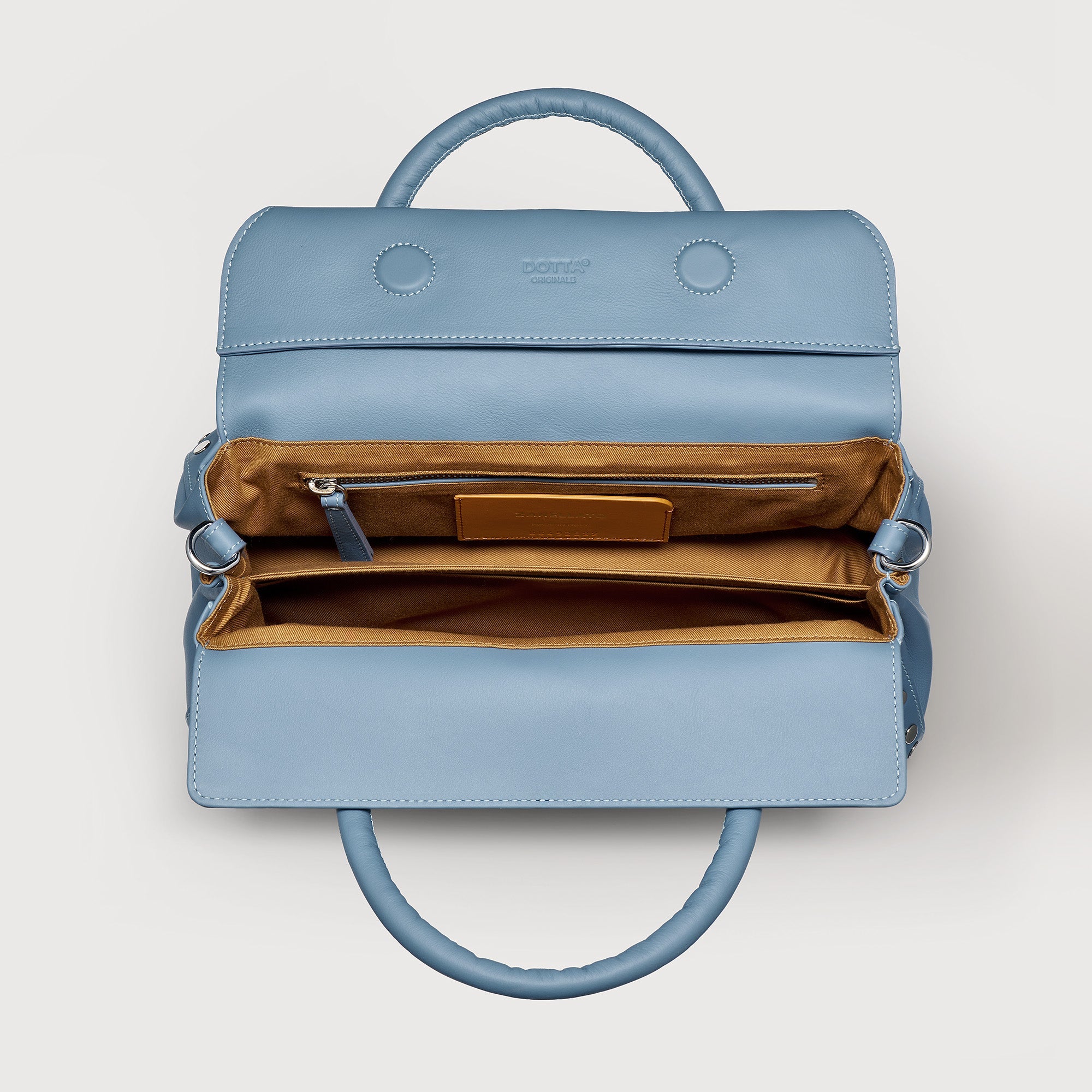 DOTTA® SMALL IN SMOOTH LEATHER BAG BLUE ZELANTE | Zanellato