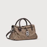 BORSA DOTTA® SMALL IN PELLE NABUK BEIGE LEOPARDO - Dotta® | Zanellato