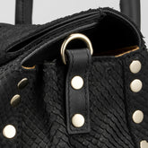 DOTTA® SMALL AMORETTO BLACK ETNA LEATHER BAG | Zanellato