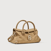 DOTTA® SMALL LEATHER BAG AMORETTO BEIGE FALSE - Handbags | Zanellato