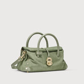 DOTTA® SMALL LEATHER BAG AMORETTO GREEN SPINOSO - Spring-Summer Bags | Zanellato