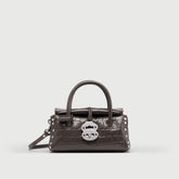 DOTTA® BABY IN BROWN ESPRESSO PRINTED LEATHER - FOULARD 70 LINE | Zanellato