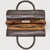 EXTRA LARGE  DOTTA® BAG IN SMOOTH LEATHER BROWN CARBONE - Brown Carbone | Zanellato