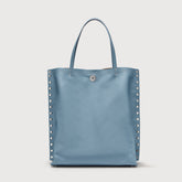 A'SPASSO® MEDIUM BAG IN SMOOTH BLUE ZELANTE LEATHER - Shoulder Bags | Zanellato