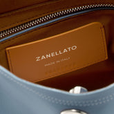 A'SPASSO® MEDIUM BAG IN SMOOTH BLUE ZELANTE LEATHER | Zanellato