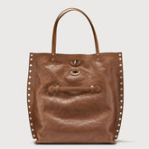 BORSA A'SPASSO® MEDIUM IN PELLE LISCIA BROWN SANDALO - A' Spasso® | Zanellato