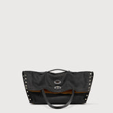A'SPASSO® MEDIUM AMORETTO BLACK ETNA BAG - Shoulder Bags | Zanellato