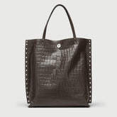 A' SPASSO® M IN BROWN ESPRESSO PRINTED LEATHER - FOULARD 70 LINE | Zanellato