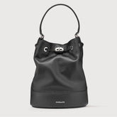 MONDA'® SMALL BAG IN HAMMERED LEATHER BLACK BLACK - Iconic Bags | Zanellato