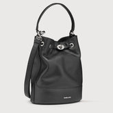 MONDA'® SMALL BAG IN HAMMERED LEATHER BLACK BLACK - Iconic Bags | Zanellato
