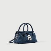 DOTTA® BABY IN VELLUTO BLUE MIRTO SARDO - Borse in velluto | Zanellato