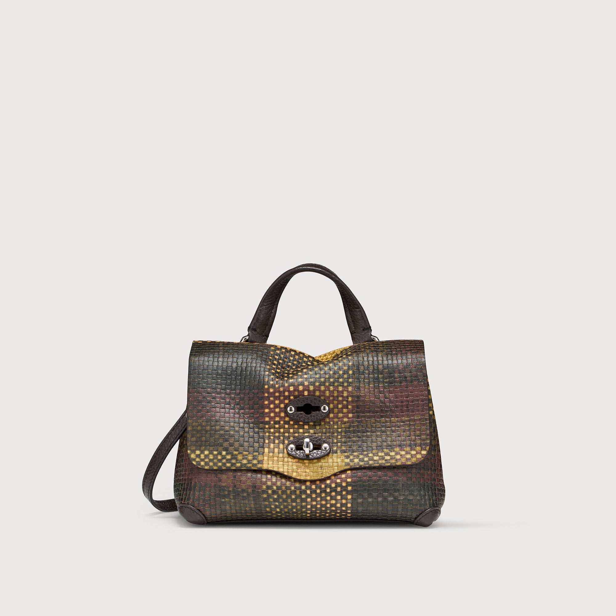 SMALL POSTINA® MESSENGER BAG IN TUMBLED LEATHER BLACK NERO SMALL POSTINA® MESSENGER BAG IN TUMBLED LEATHER BLACK NERO