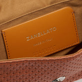 POSTINA® BABY LEATHER BAG VENISSA HOME SPECIAL HANDLE BROWN BRANDY | Zanellato