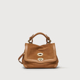 BORSA POSTINA® BABY IN PELLE ZASHMERE® & CACTUS BROWN DORSODURO - Suede | Zanellato